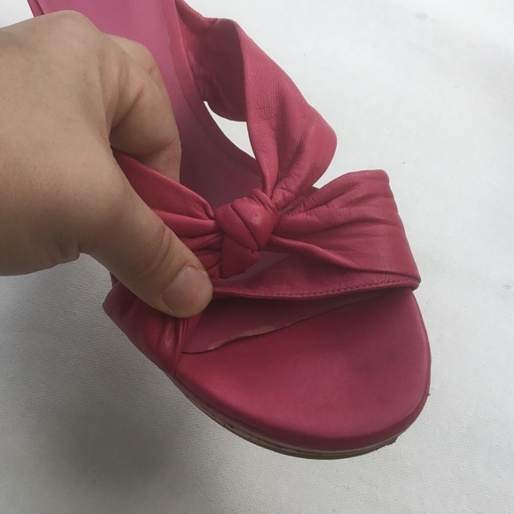 Guess Pink Heels Platform Fashionable Statement Shoes Cork and Genuine Leather - Picture 6 of 8